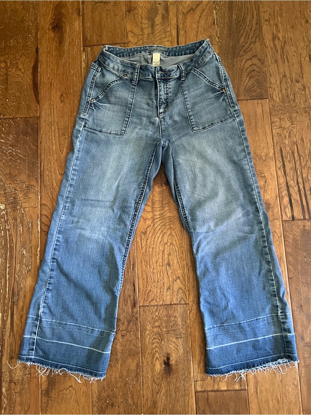 Ruff Hewn Medium Wash Straight-Leg Jeans with Raw Hem
